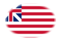 Grand Union (USA 1775-1777)-Flaga jako winieta owalna