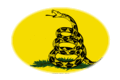 Gadsden (USA ok. 1775)-Flaga jako winieta owalna