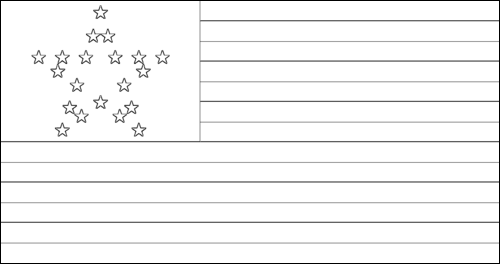 Kontur flagi do kolorowania: Great Star (USA 1818-1819)