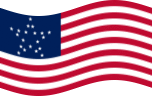 Falująca Great Star (USA 1818-1819) flaga statyczna