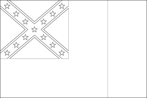 Kontur flagi do kolorowania: Blood-Stained Banner (Skonfederowane Stany 1865)