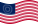 Falująca USA 37 gwiazd (1867-1877) flaga statyczna