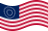 Falująca USA 37 gwiazd (1867-1877) flaga statyczna