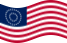 Falująca USA 37 gwiazd (1867-1877) flaga statyczna