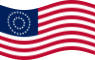 Falująca USA 37 gwiazd (1867-1877) flaga statyczna
