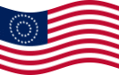 Falująca USA 37 gwiazd (1867-1877) flaga statyczna
