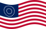 Falująca USA 37 gwiazd (1867-1877) flaga statyczna