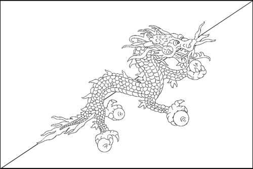 Kontur flagi do kolorowania: Bhutan