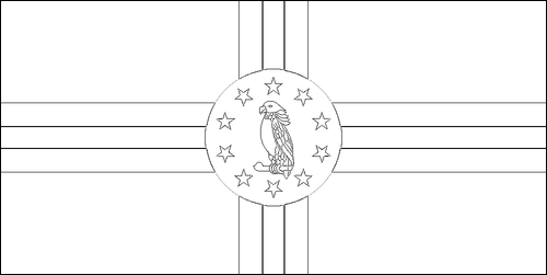 Kontur flagi do kolorowania: Dominika