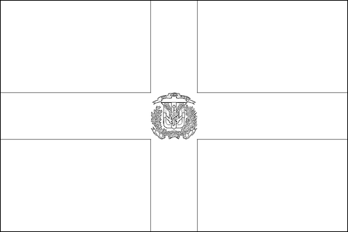 Kontur flagi do kolorowania: Dominikana
