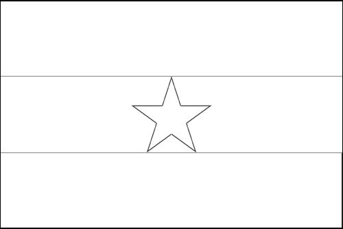 Kontur flagi do kolorowania: Ghana