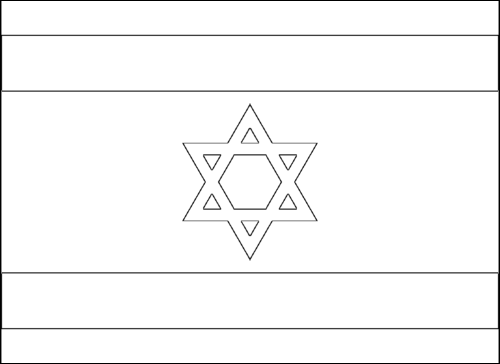 Kontur flagi do kolorowania: Izrael
