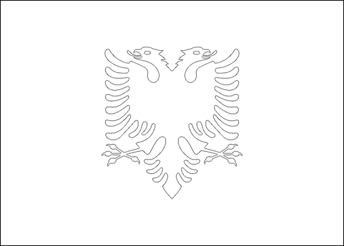 Kontur flagi do kolorowania: Albania