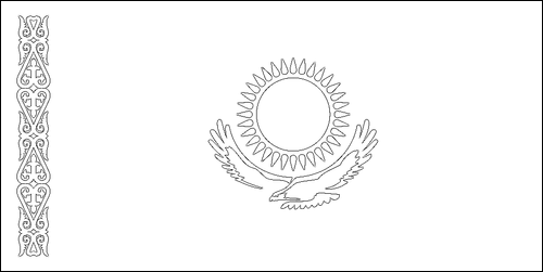 Kontur flagi do kolorowania: Kazachstan