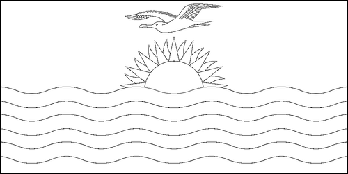 Kontur flagi do kolorowania: Kiribati