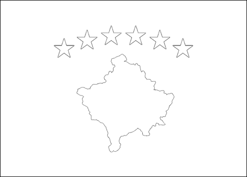 Kontur flagi do kolorowania: Kosowo