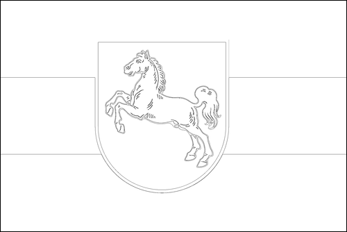 Kontur flagi do kolorowania: Dolna Saksonia