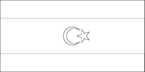 Kontur flagi do kolorowania: Libia