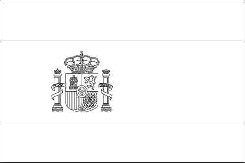 Kontur flagi do kolorowania: Hiszpania