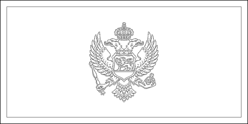 Kontur flagi do kolorowania: Montenegro