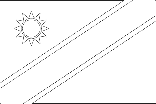 Kontur flagi do kolorowania: Namibia