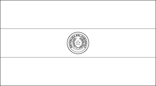 Kontur flagi do kolorowania: Paragwaj