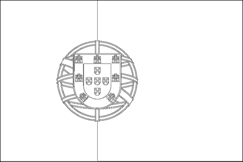 Kontur flagi do kolorowania: Portugalia