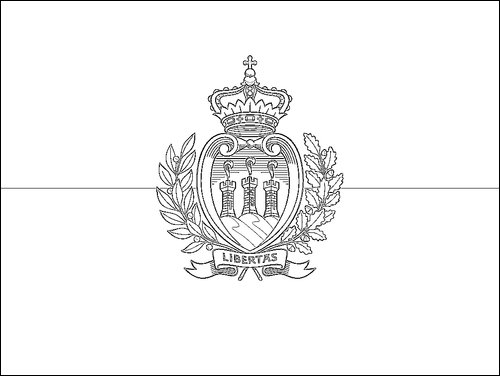 Kontur flagi do kolorowania: San Marino