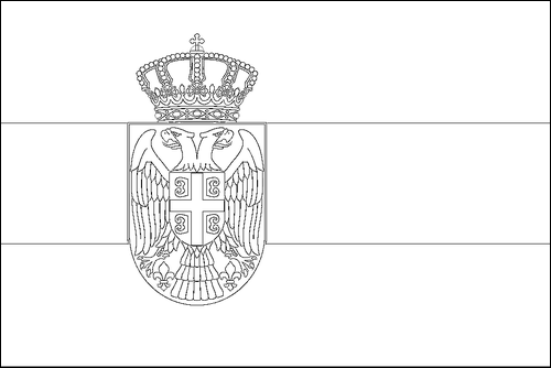 Kontur flagi do kolorowania: Serbia
