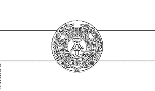 Kontur flagi do kolorowania: Narodowa Armia Ludowa (NVA)