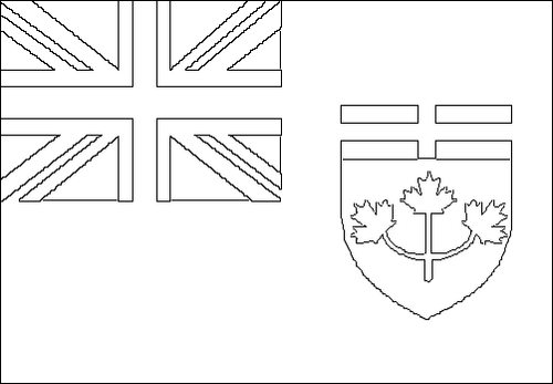 Kontur flagi do kolorowania: Ontario