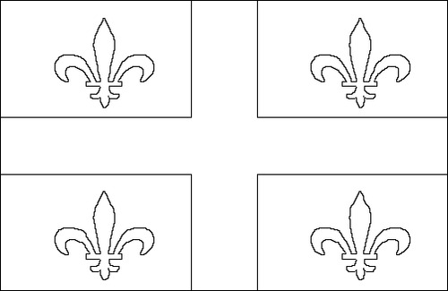 Kontur flagi do kolorowania: Quebec
