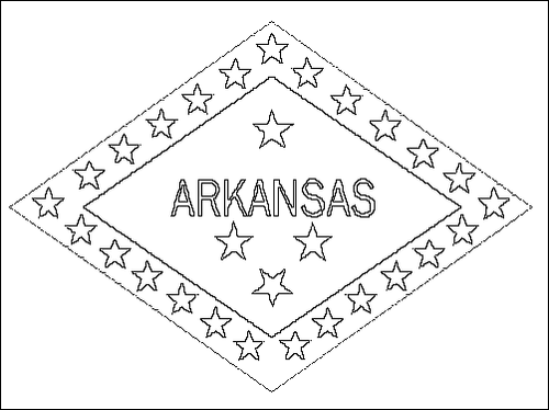Kontur flagi do kolorowania: Arkansas