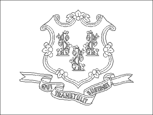 Kontur flagi do kolorowania: Connecticut