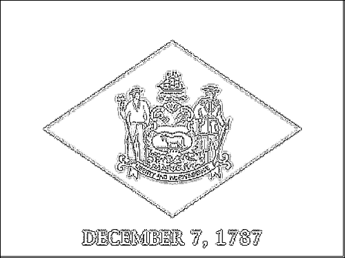 Kontur flagi do kolorowania: Delaware