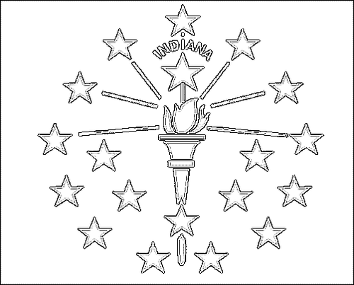 Kontur flagi do kolorowania: Indiana