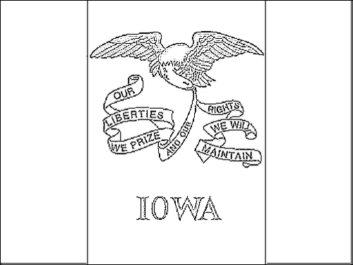 Kontur flagi do kolorowania: Iowa