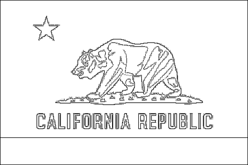 Kontur flagi do kolorowania: Kalifornia