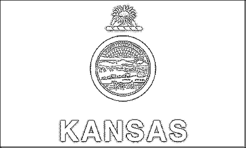 Kontur flagi do kolorowania: Kansas