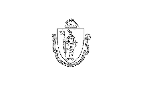 Kontur flagi do kolorowania: Massachusetts
