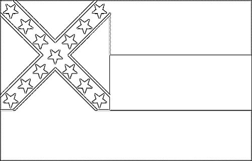 Kontur flagi do kolorowania: Mississippi