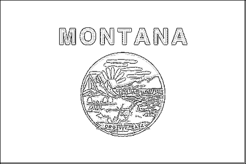 Kontur flagi do kolorowania: Montana