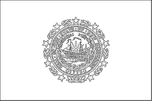 Kontur flagi do kolorowania: New Hampshire