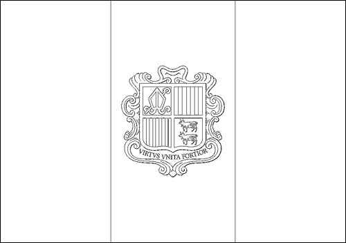 Kontur flagi do kolorowania: Andora