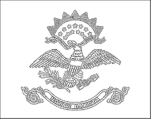 Kontur flagi do kolorowania: Dakota Północna (North Dakota)