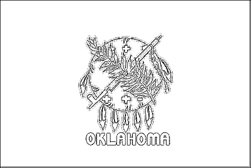 Kontur flagi do kolorowania: Oklahoma
