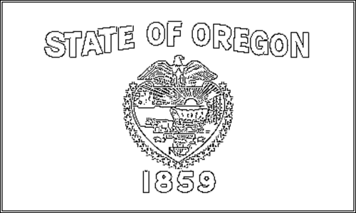 Kontur flagi do kolorowania: Oregon