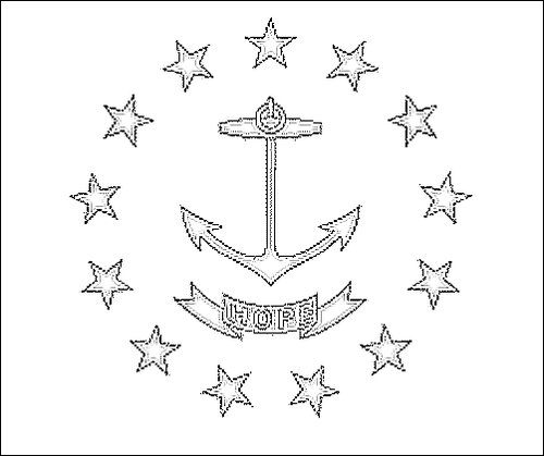 Kontur flagi do kolorowania: Rhode Island