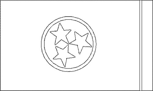 Kontur flagi do kolorowania: Tennessee
