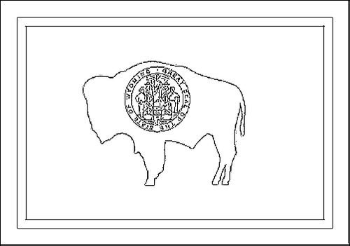 Kontur flagi do kolorowania: Wyoming